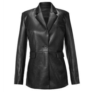 CAbi James Black Leather Jacket